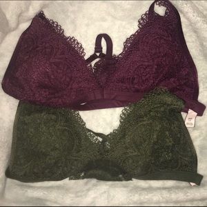 Lace racer back bralettes